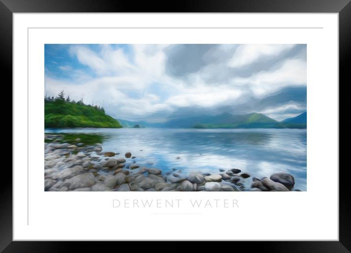 Derwent Water Framed Mounted Print by Andrew Roland