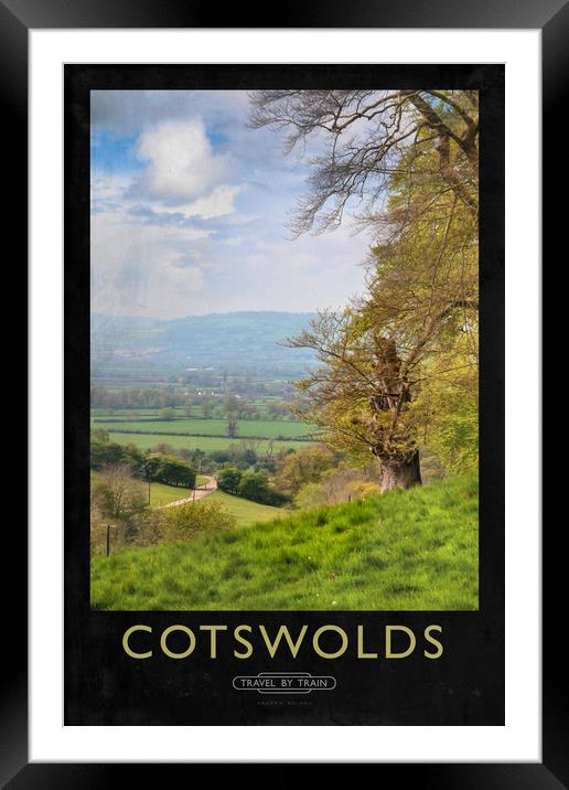 Cotswolds Framed Mounted Print by Andrew Roland