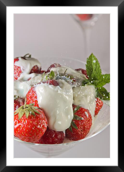 Strawberries and cream Framed Mounted Print by Carl Floodgate