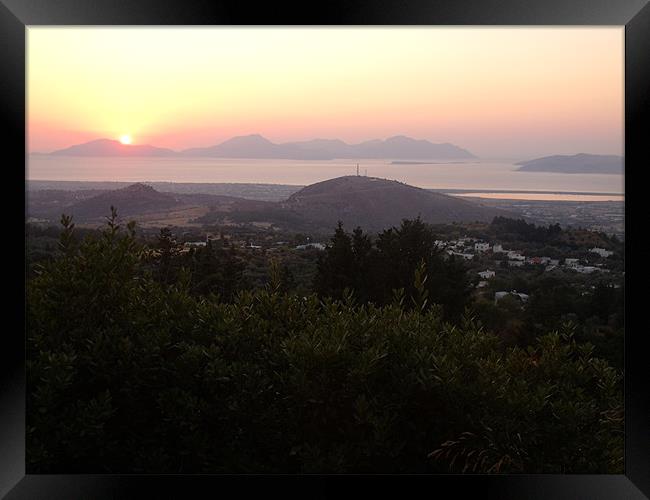 Sunset in Greece Framed Print by Liam Sims