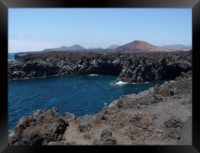 Los Hervideros Coastline Framed Print by Liam Sims