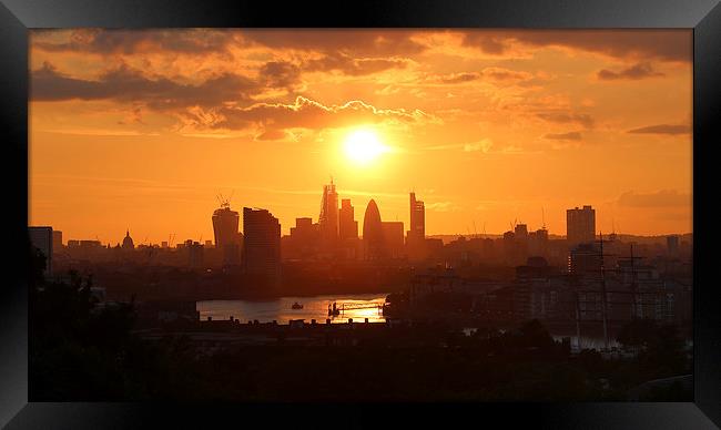 Sunset over City of London Framed Print by Rob  Powell