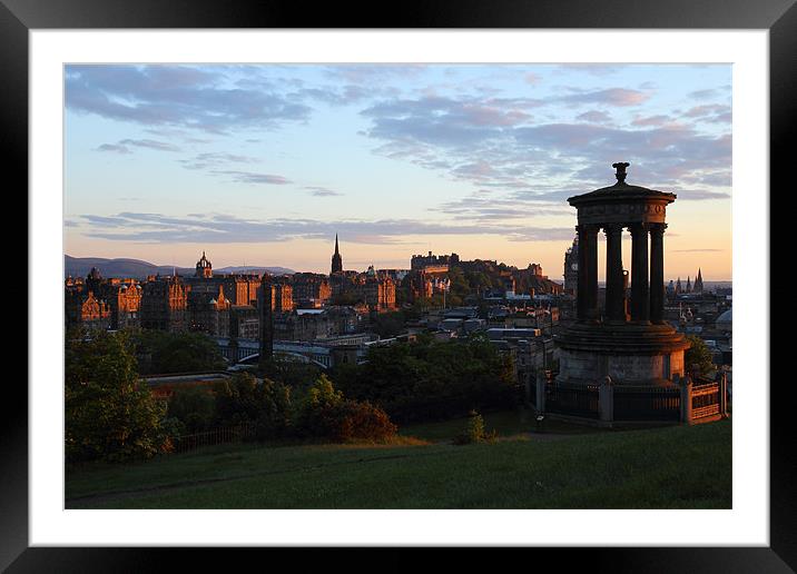 Edinburgh skyline at sunset Framed Mounted Print by James Marsden