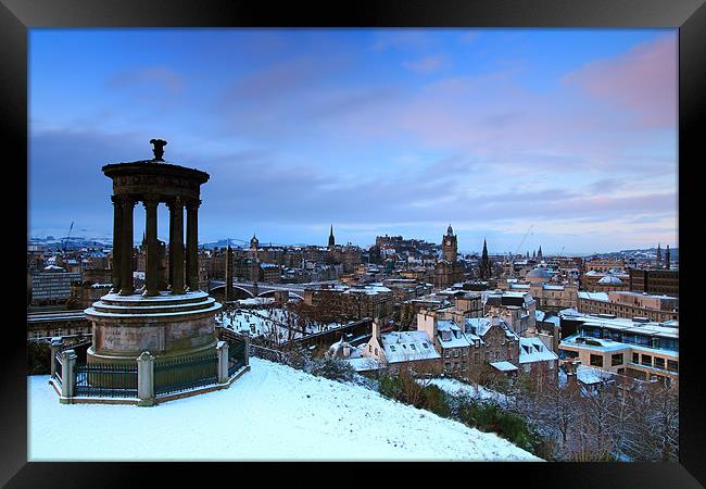 Edinburgh in the snow Framed Print by James Marsden