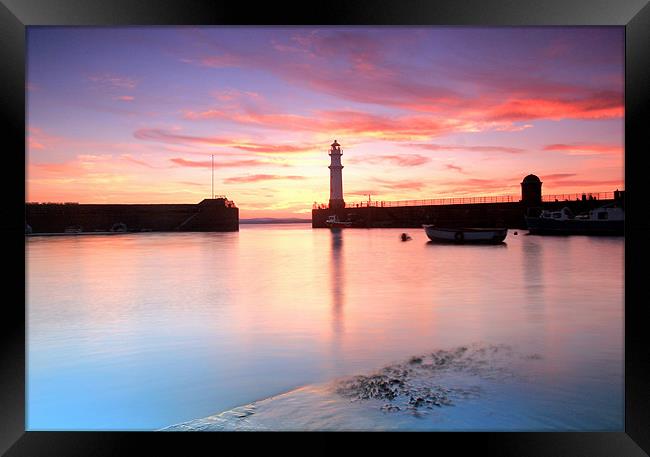 Newhaven harbour sunset Edinburgh Framed Print by James Marsden