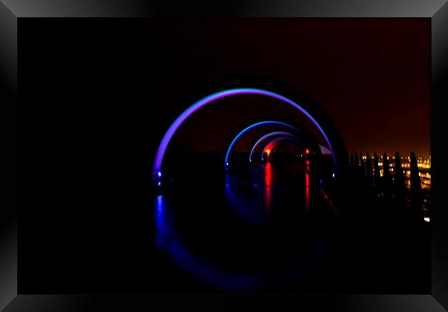 Falkirk wheel at night Framed Print by James Marsden