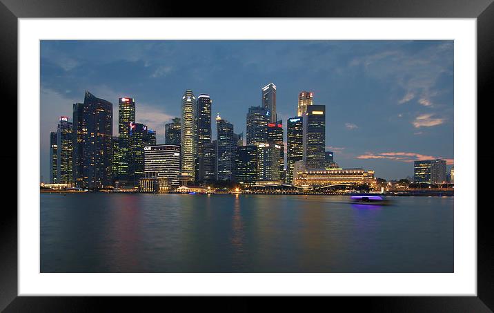 Singapore at dusk Framed Mounted Print by James Marsden