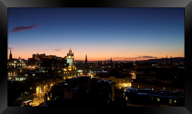  Edinburgh skyline at twilight Framed Print by James Marsden