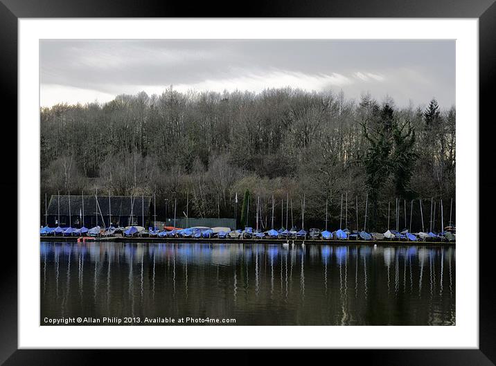 Reservoir Reflection Ardingly West Sussex Framed Mounted Print by Allan Philip