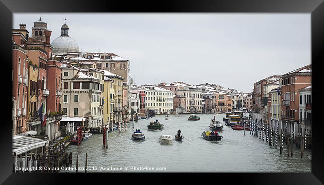 Venice under snow Framed Print by Chiara Cattaruzzi