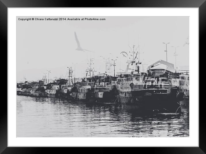  The boats and the seagulls Framed Mounted Print by Chiara Cattaruzzi