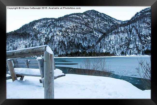  Snowy mountains and the blue lake Framed Print by Chiara Cattaruzzi