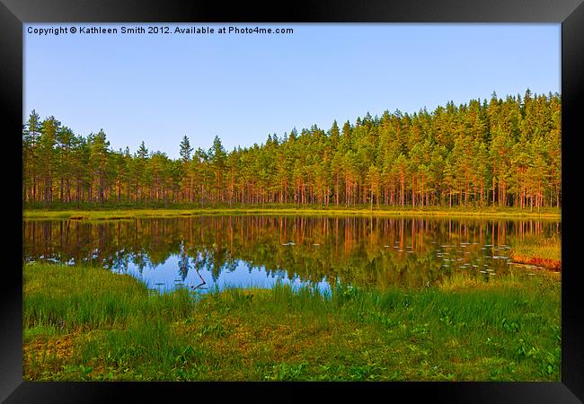Pond and pines Framed Print by Kathleen Smith (kbhsphoto)