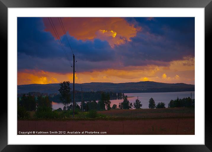 Sunset over lake Framed Mounted Print by Kathleen Smith (kbhsphoto)