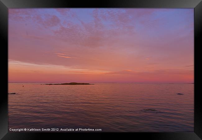 Sunset at sea Framed Print by Kathleen Smith (kbhsphoto)