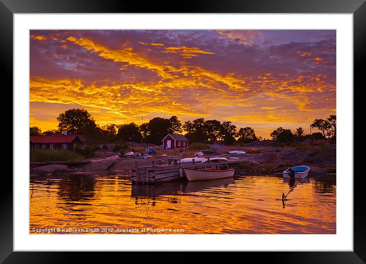 Summer sunset by the sea Framed Mounted Print by Kathleen Smith (kbhsphoto)