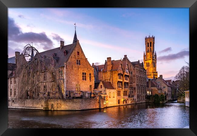 Bruges, Belgium Framed Print by peter schickert