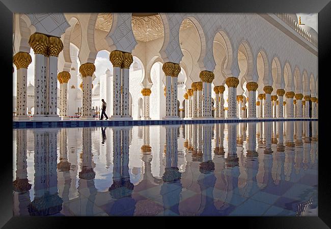 Sheikh Zayed Mosque in Abu Dhabi Framed Print by peter schickert