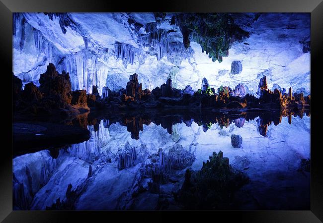 Reed Flute Cave in Guilin, China Framed Print by peter schickert