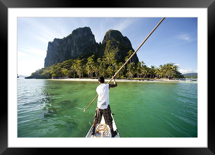 Philippines outrigger boat Framed Mounted Print by peter schickert