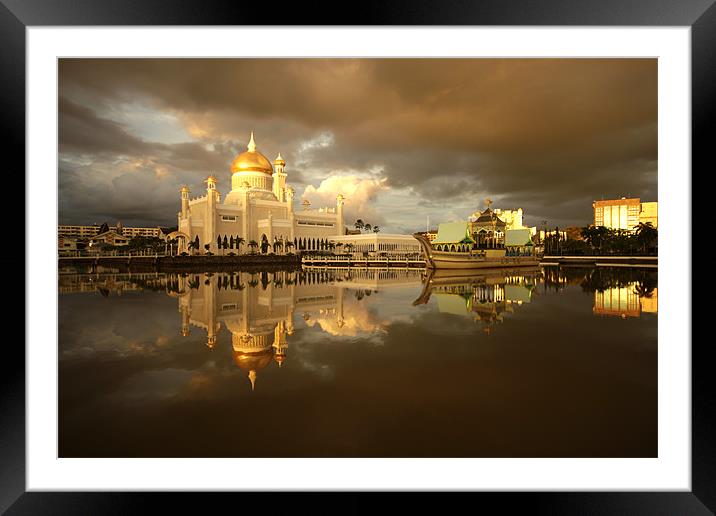 Royal Mosque in Brunei Framed Mounted Print by peter schickert