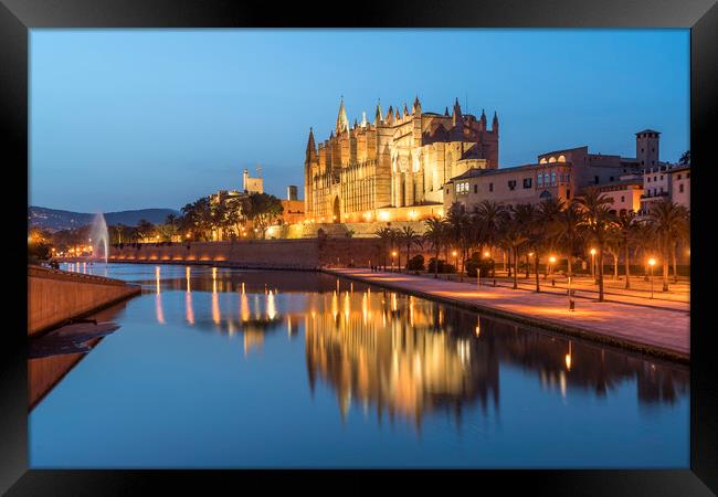 Cathedral in Palma Framed Print by peter schickert