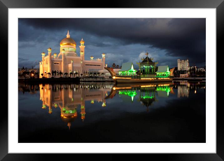 Mosque in Brunei, Bandar Seri Begawan Framed Mounted Print by peter schickert