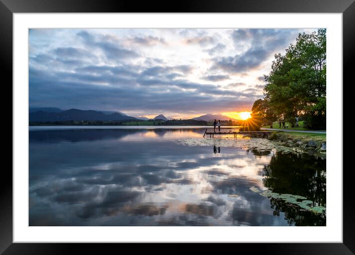 Hopfensee lake sunset, Bavaria Framed Mounted Print by peter schickert