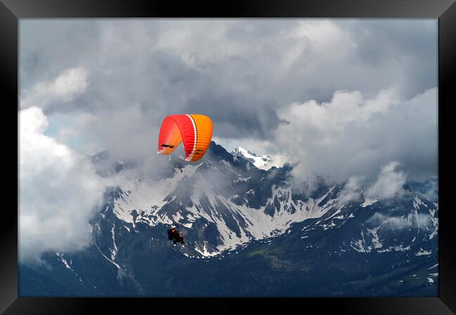 Paraglider in the  Allgäu Alps Framed Print by peter schickert