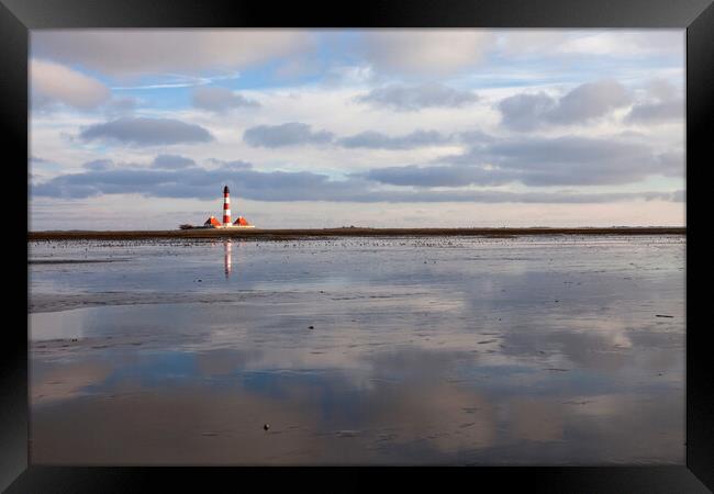 North Sea lighthouse Framed Print by peter schickert