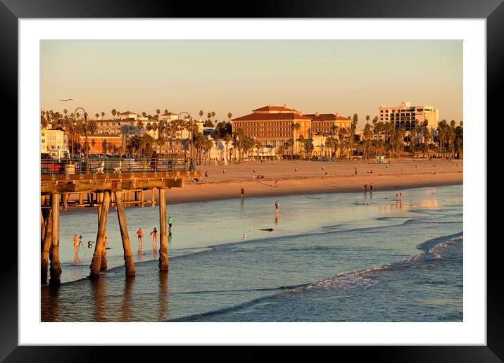Santa Monica beach  Framed Mounted Print by peter schickert