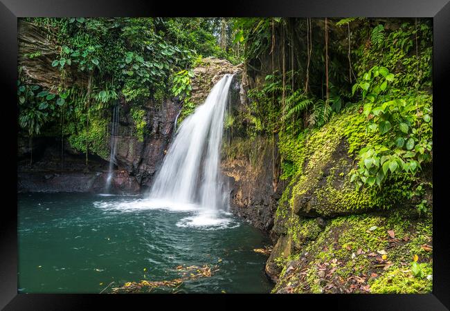 Waterfall Guadeloupe Framed Print by peter schickert