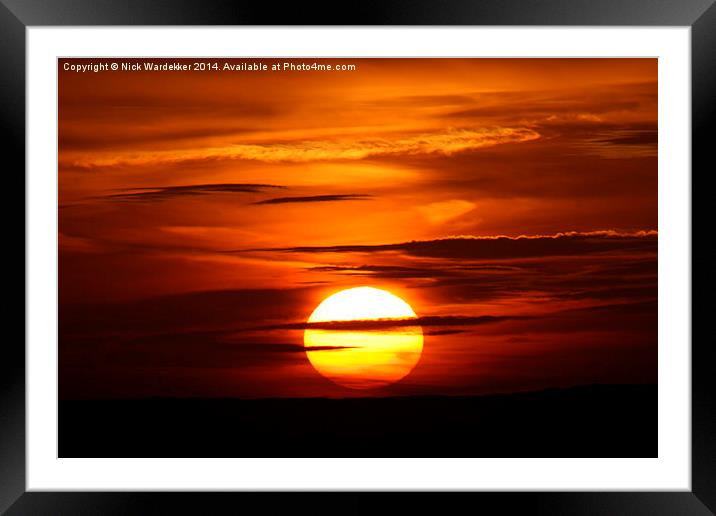 Sunset over the Pacific Ocean Framed Mounted Print by Nick Wardekker