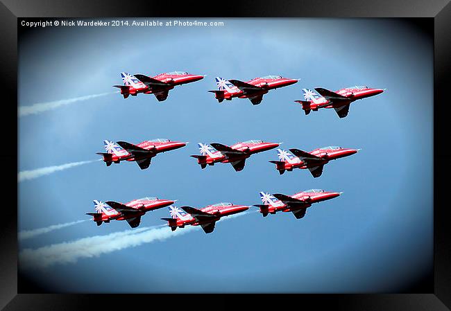 Celebrating 50 Years of displays, The Red Arrows Framed Print by Nick Wardekker