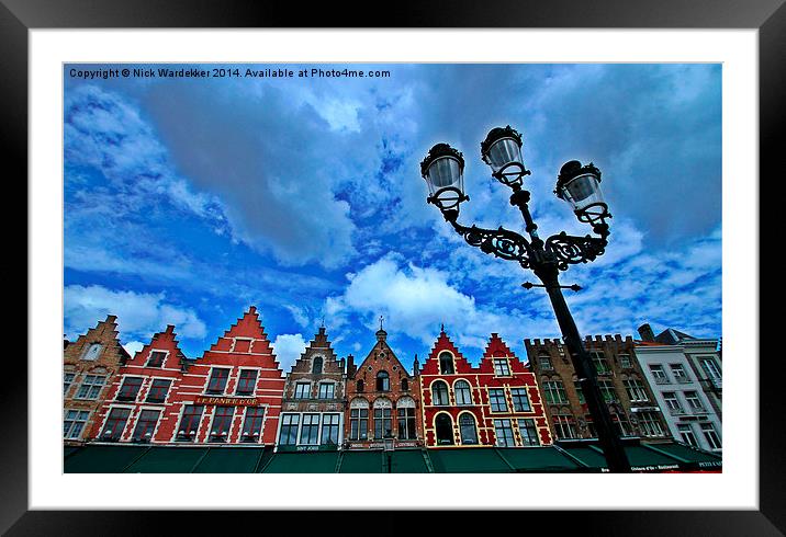  Brugge Market Square Framed Mounted Print by Nick Wardekker