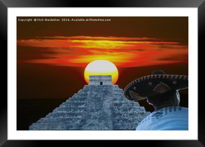Solstice at Chichen Itza  Framed Mounted Print by Nick Wardekker