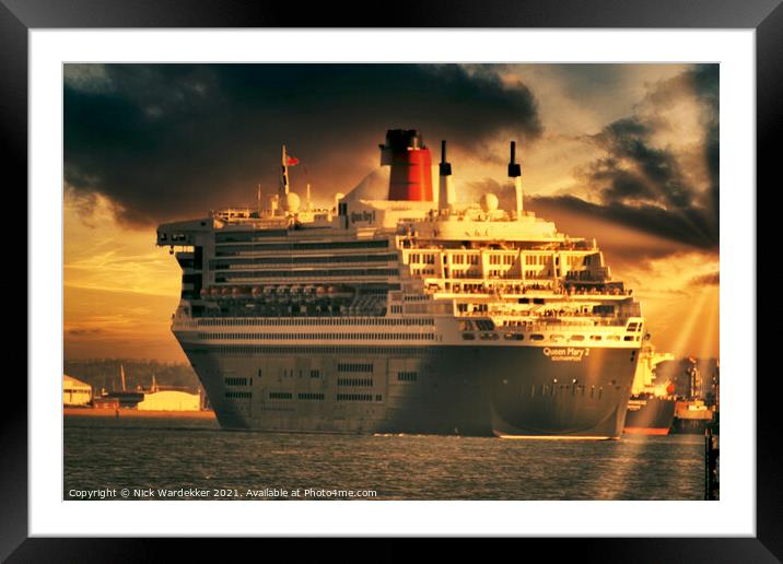 RMS Queen Mary 2 Framed Mounted Print by Nick Wardekker