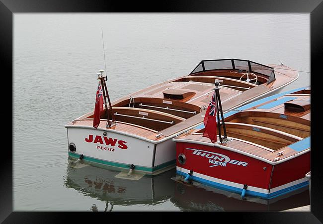 Padstow Speedboats Framed Print by Charlotte Buckley