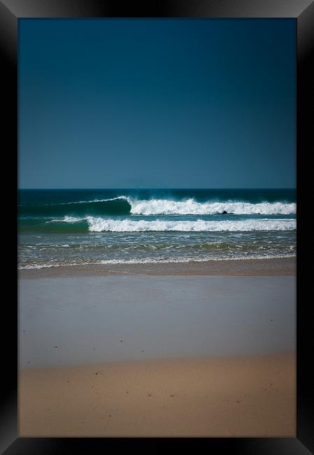 Perranporth wave Framed Print by Dan Fisher