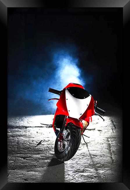 Red Mini Moto Framed Print by Dan Fisher