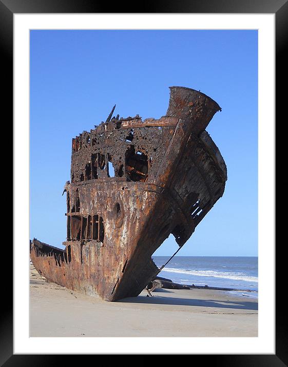 Ship Wreck. Framed Mounted Print by Kitty 