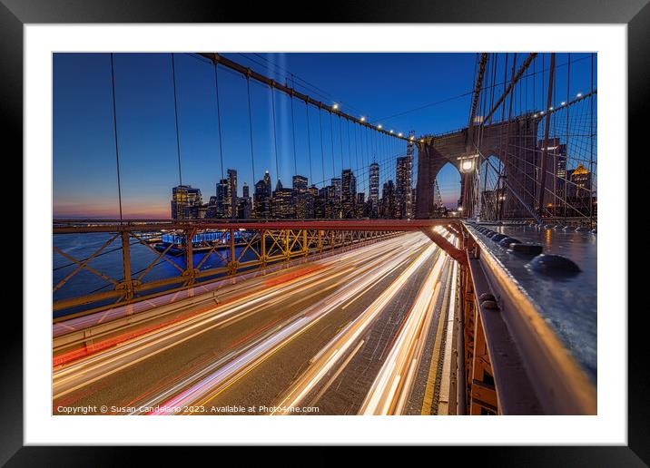 Brooklyn Bridge 9 11 NYC Framed Mounted Print by Susan Candelario