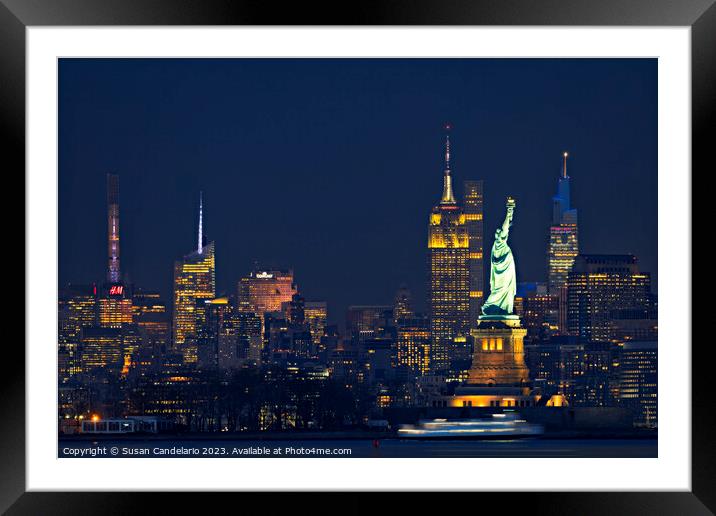 Manhattan NYC Icons  Framed Mounted Print by Susan Candelario