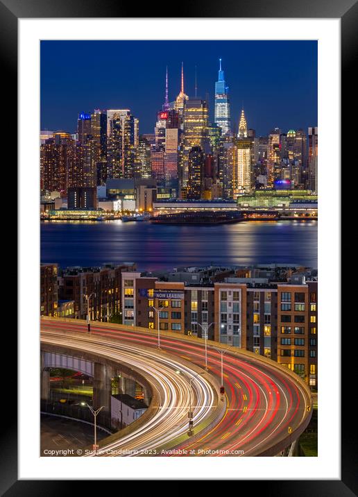 NYC Skyline and Lincoln Tunnel Helix  Framed Mounted Print by Susan Candelario