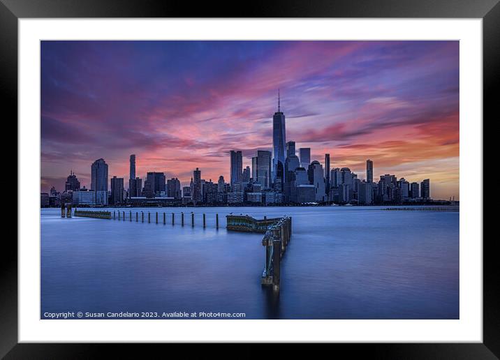 World Trade NYC Skyline Framed Mounted Print by Susan Candelario