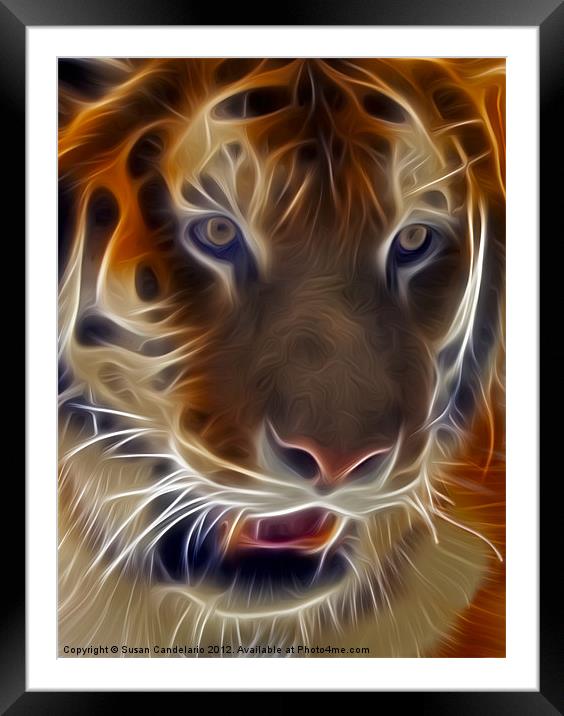 Electric Tiger Framed Mounted Print by Susan Candelario