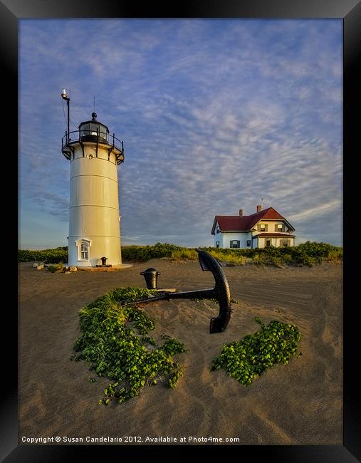 Race Point Lighthouse Framed Print by Susan Candelario
