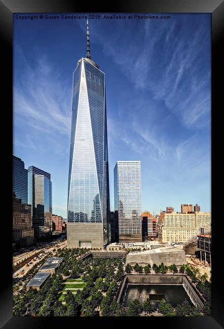 One World Trade Center Reflecting Pools Framed Print by Susan Candelario