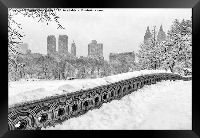 Snow In Central Park NYC Framed Print by Susan Candelario