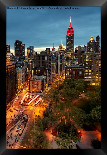 Flatiron District Birds Eye View Framed Print by Susan Candelario